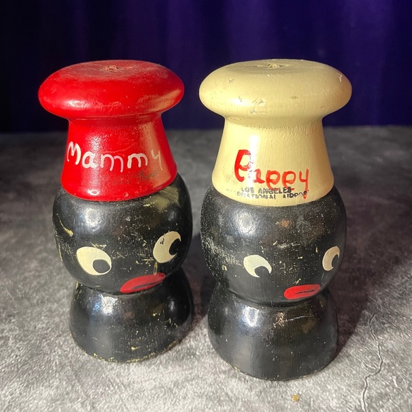 Black Americana Mammy and Pappy Salt and Pepper Shakers - Picture 1 of 9